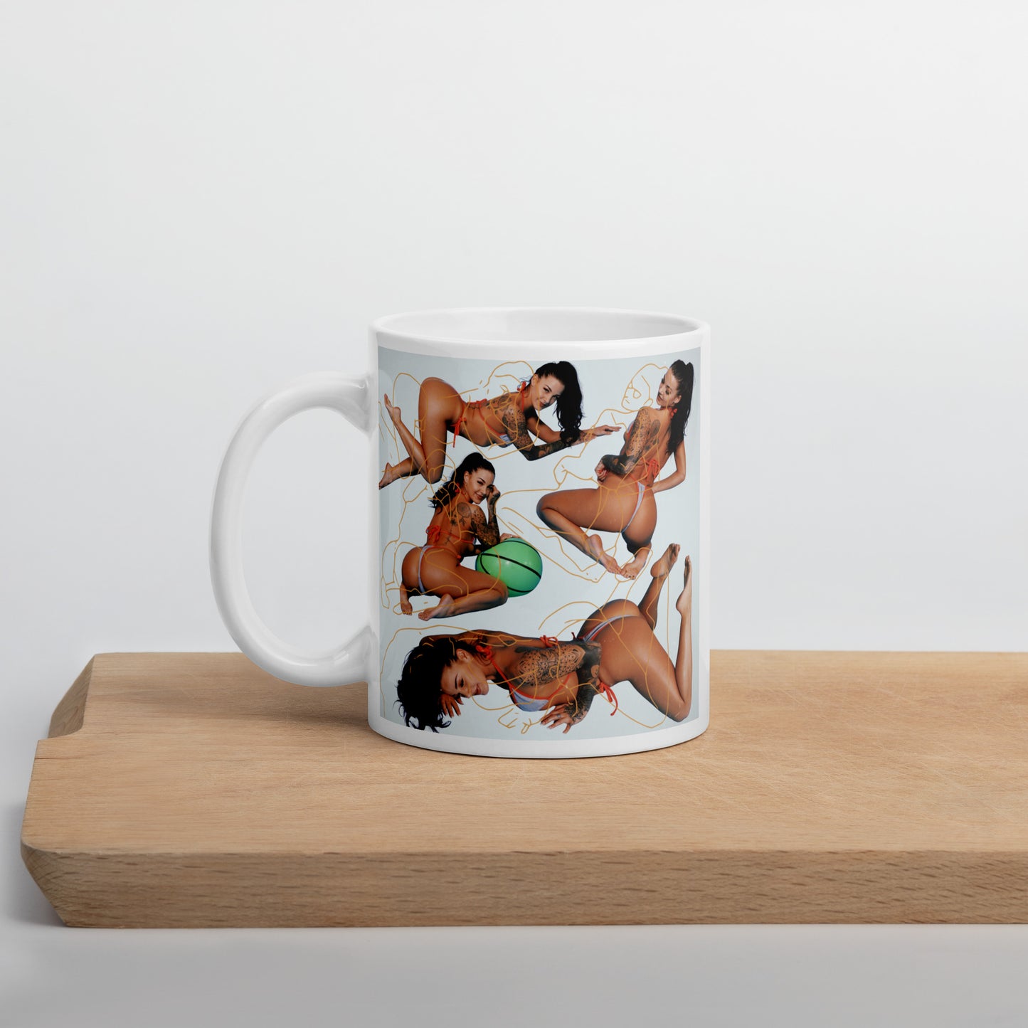 Evelin Stone Beach Bum White glossy mug