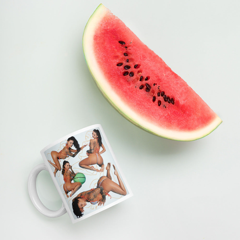 Evelin Stone Beach Bum White glossy mug
