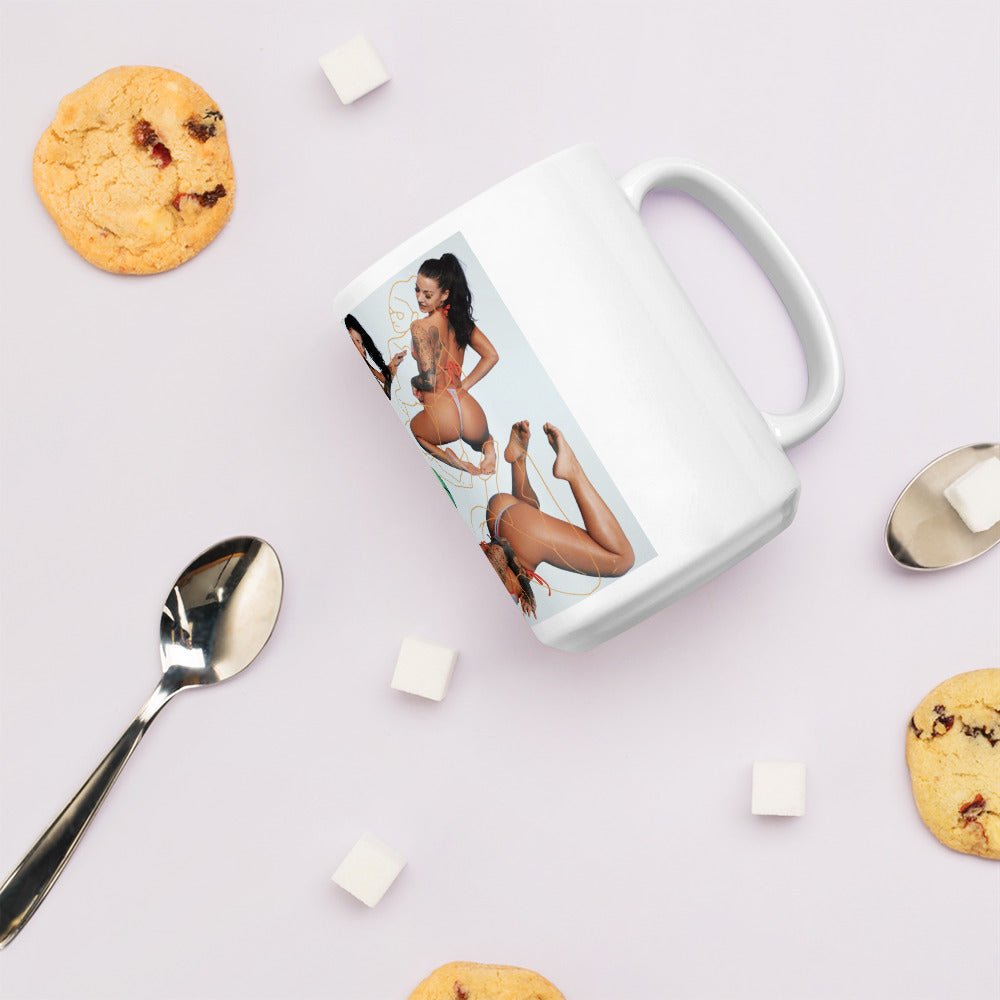 Evelin Stone Beach Bum White glossy mug