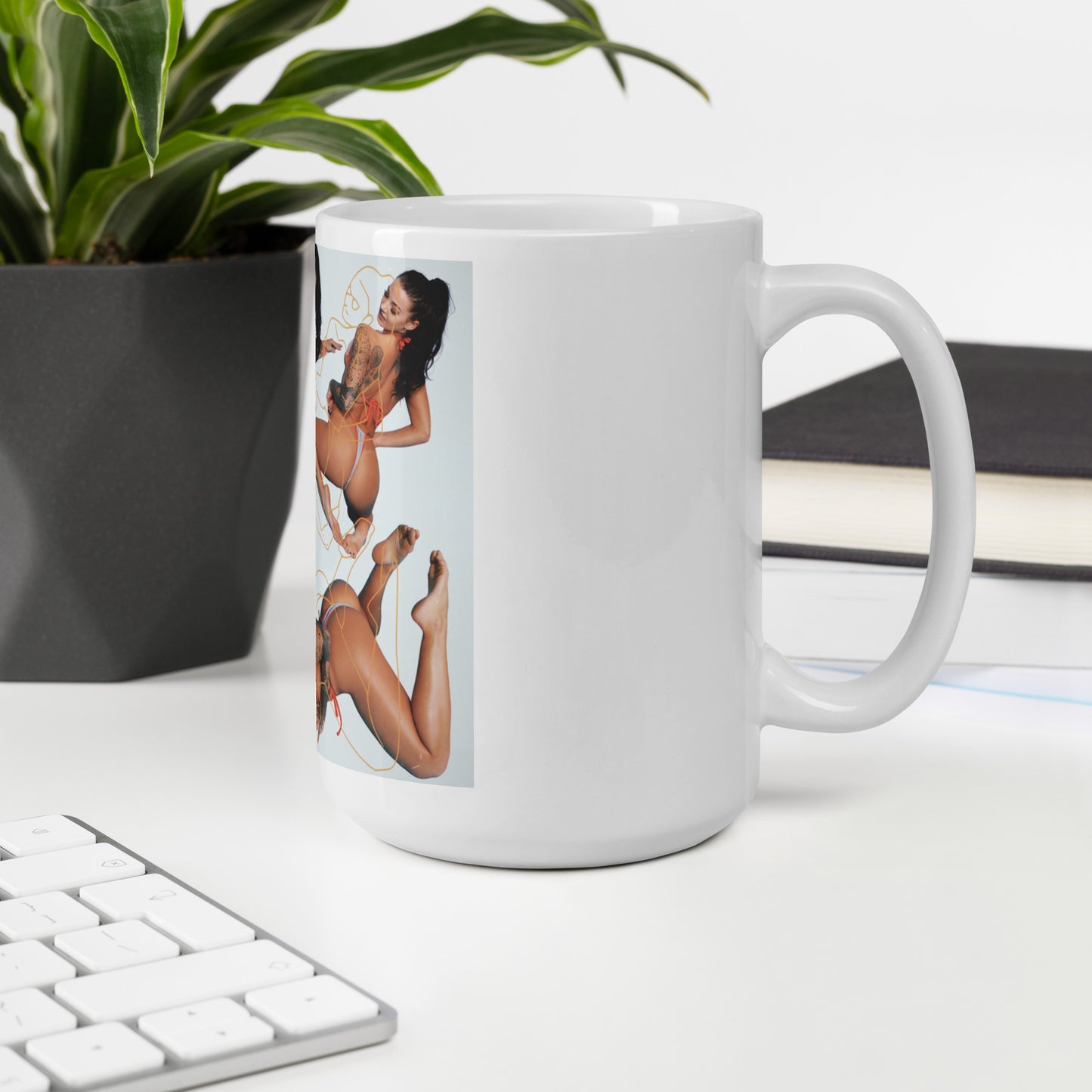 Evelin Stone Beach Bum White glossy mug